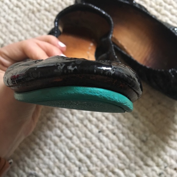 Obsidian Black Tieks Ballet Flats Well Loved VUC - Picture 5 of 8